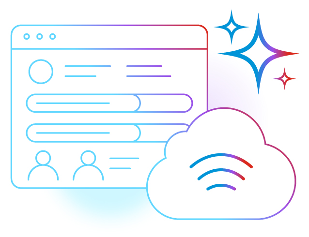 Avaya illustration of webpage and cloud icon