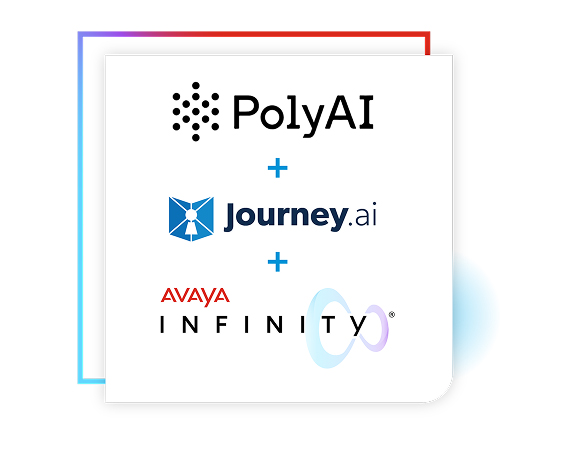 Poly.ai, Journey.ai, Avaya Infinity logos