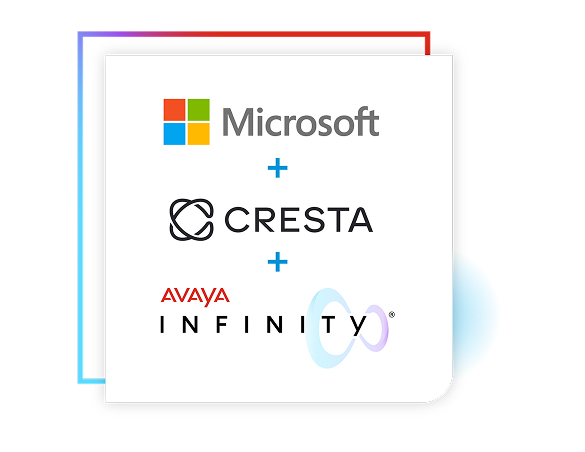 Cresta, MS and Avaya Infinity logos