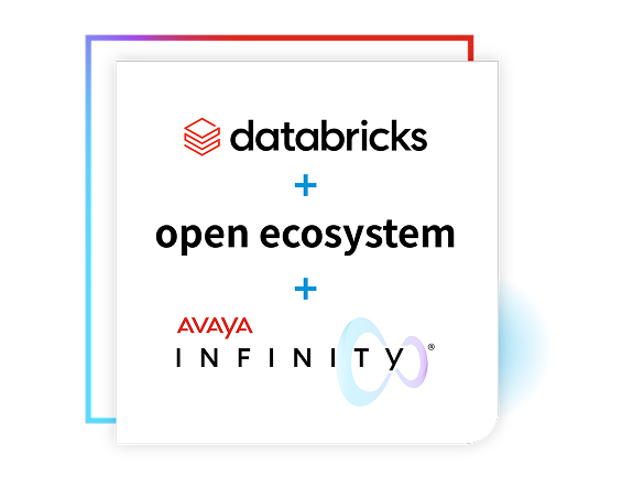 Databricks and Avaya Infinity logos with open system wording