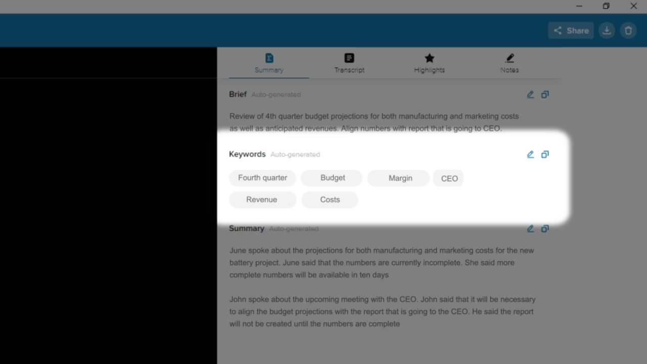 Demo de Avaya Cloud Office: Información sobre reuniones con IA de Avaya