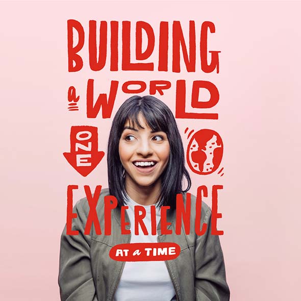 Engage illustration that says customer building the world one experience at a time