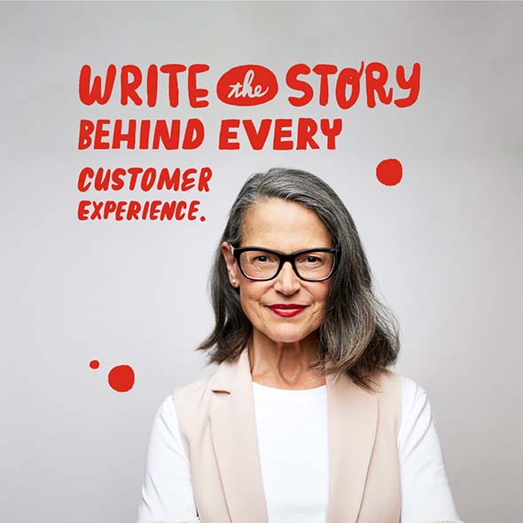 Engage illustration that says write the story behind every customer experience