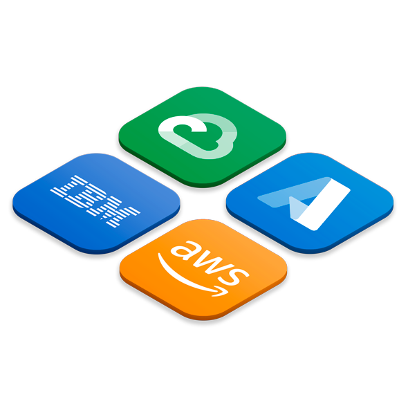 Quatro ícones de aplicativos